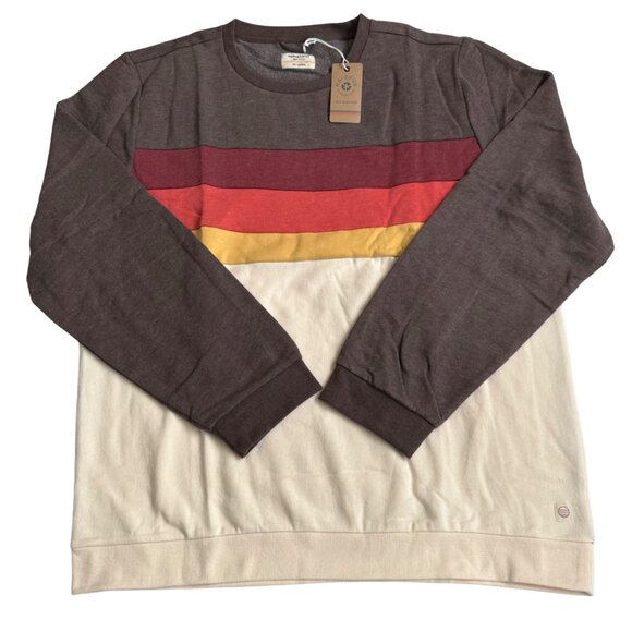 Marine Layer Other - marine layer corbet sunset striped jordan crew sweatshirt XXL chocolate antique